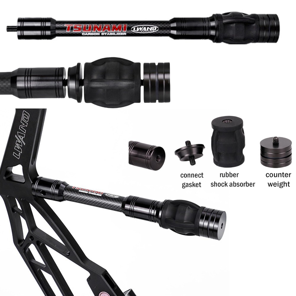 Archery Compound Bow Stabilizer Bar 6" 8" 10" 12" Adjustable Stabilizer for V...