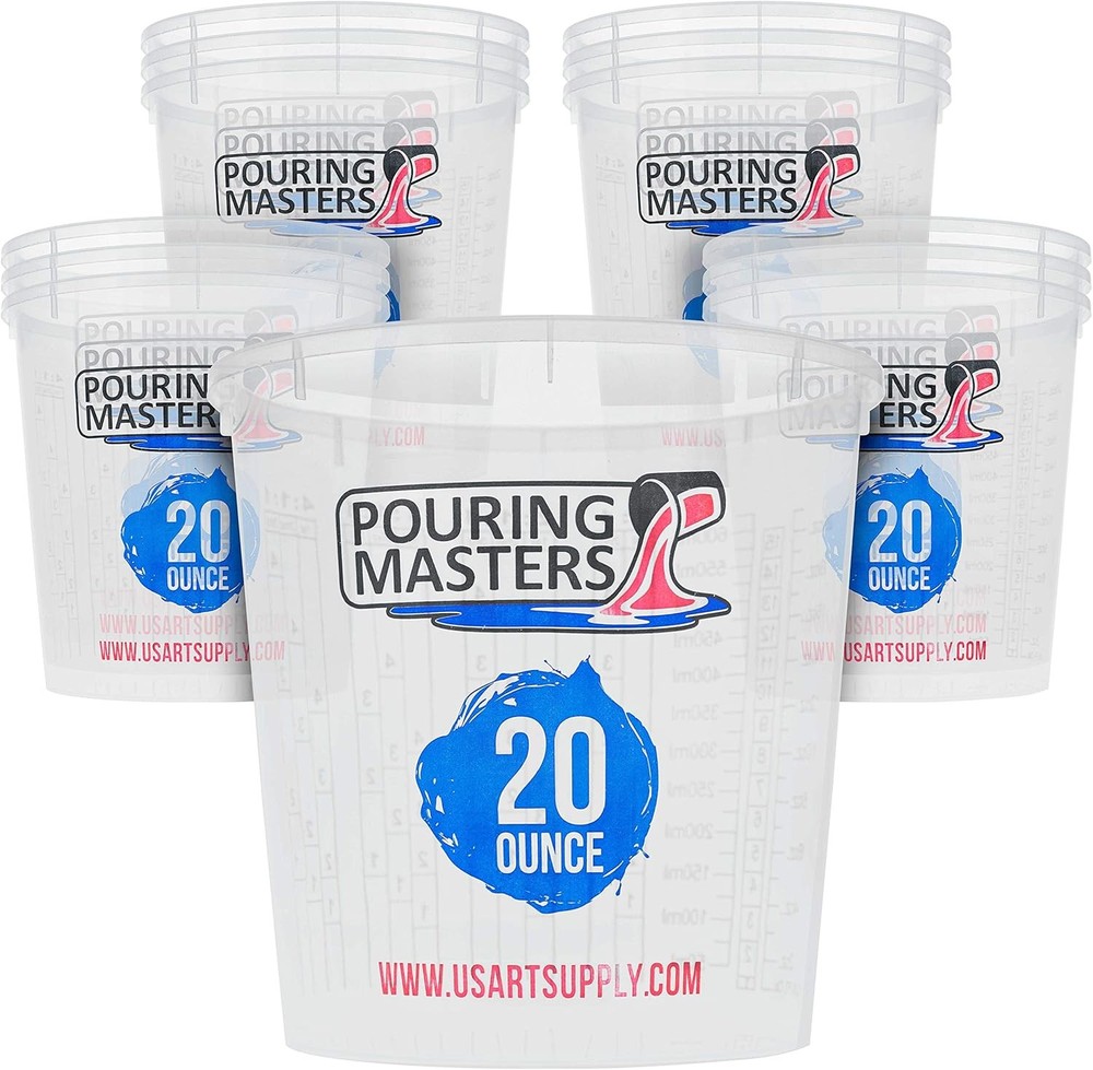 Graduated Plastic Mixing Cups 20 Ounce 12 Pack