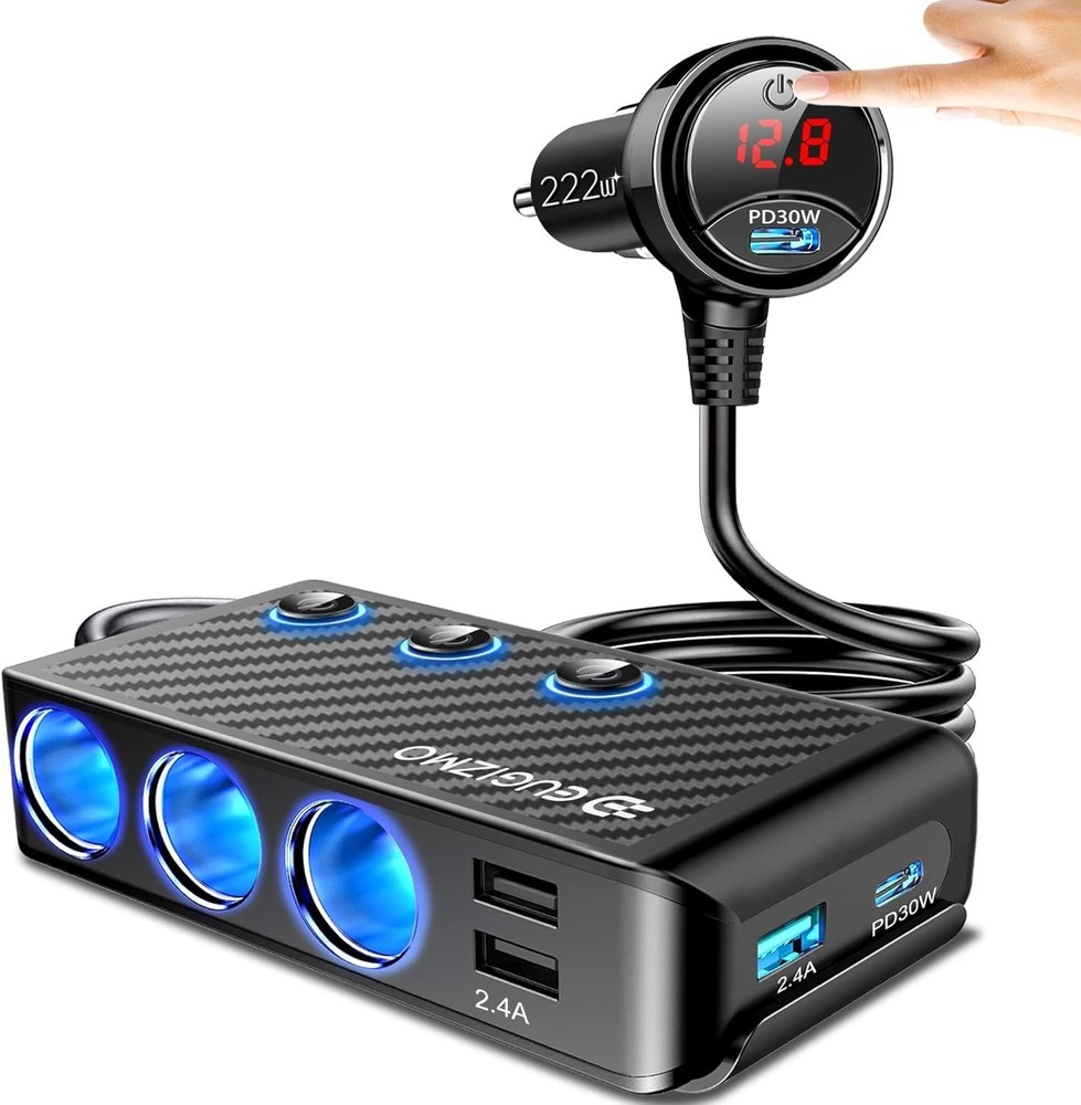 Upgraded 8-in-1 Cigarette Lighter Adapter