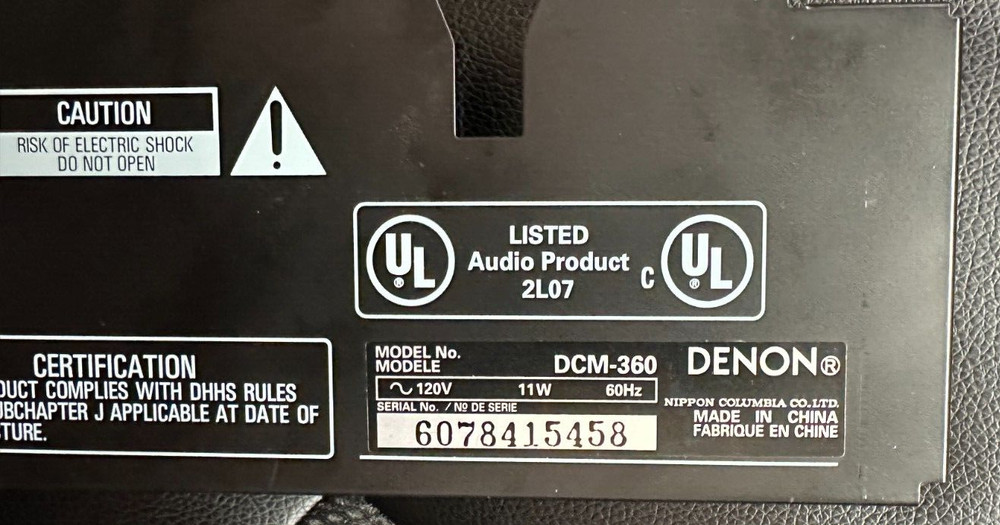 DENON DCM-360 REAR PANEL - PARTING OUT