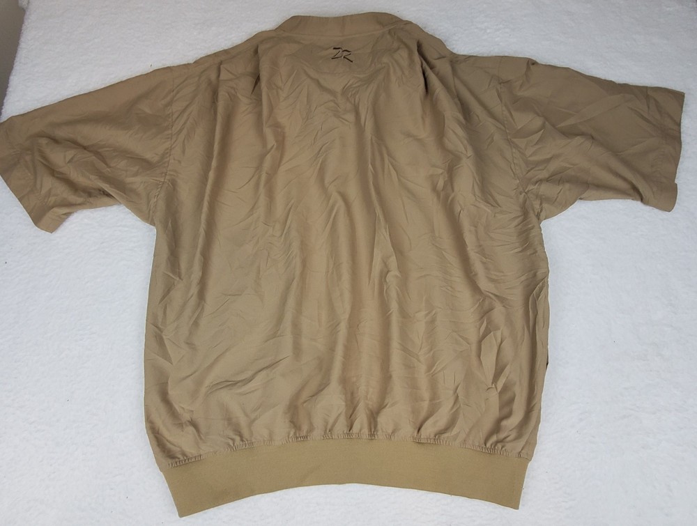 Zero Restriction Superlight Made in USA Mens Large Tan Golf Windbreaker Pullover