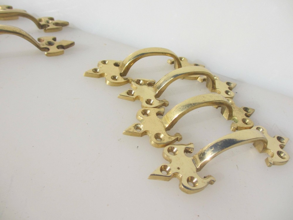 Brass Drawer Handles Cupboard Pulls Cabinet Fleur