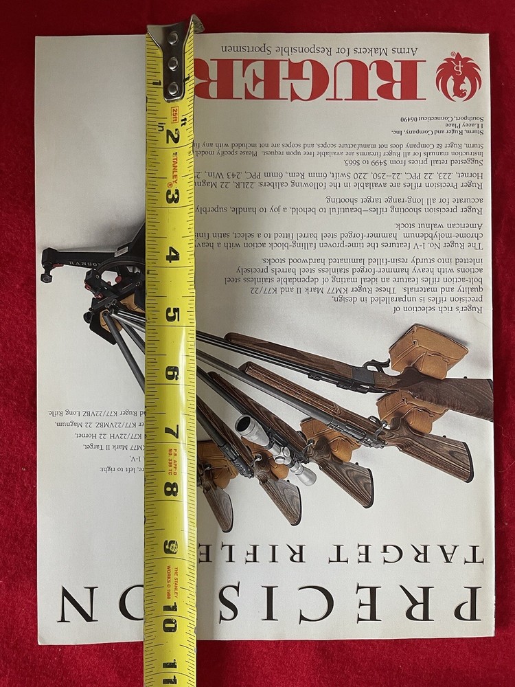 Vintage 1995 Ruger Precision Target Rifles Print Ad