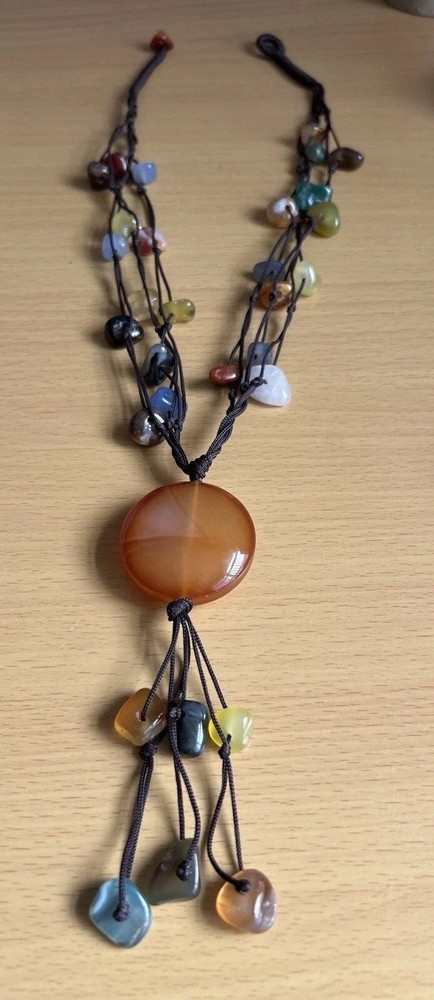 Stunning  Agate /  Mixed Gemstone Statement Pendant/ Necklace