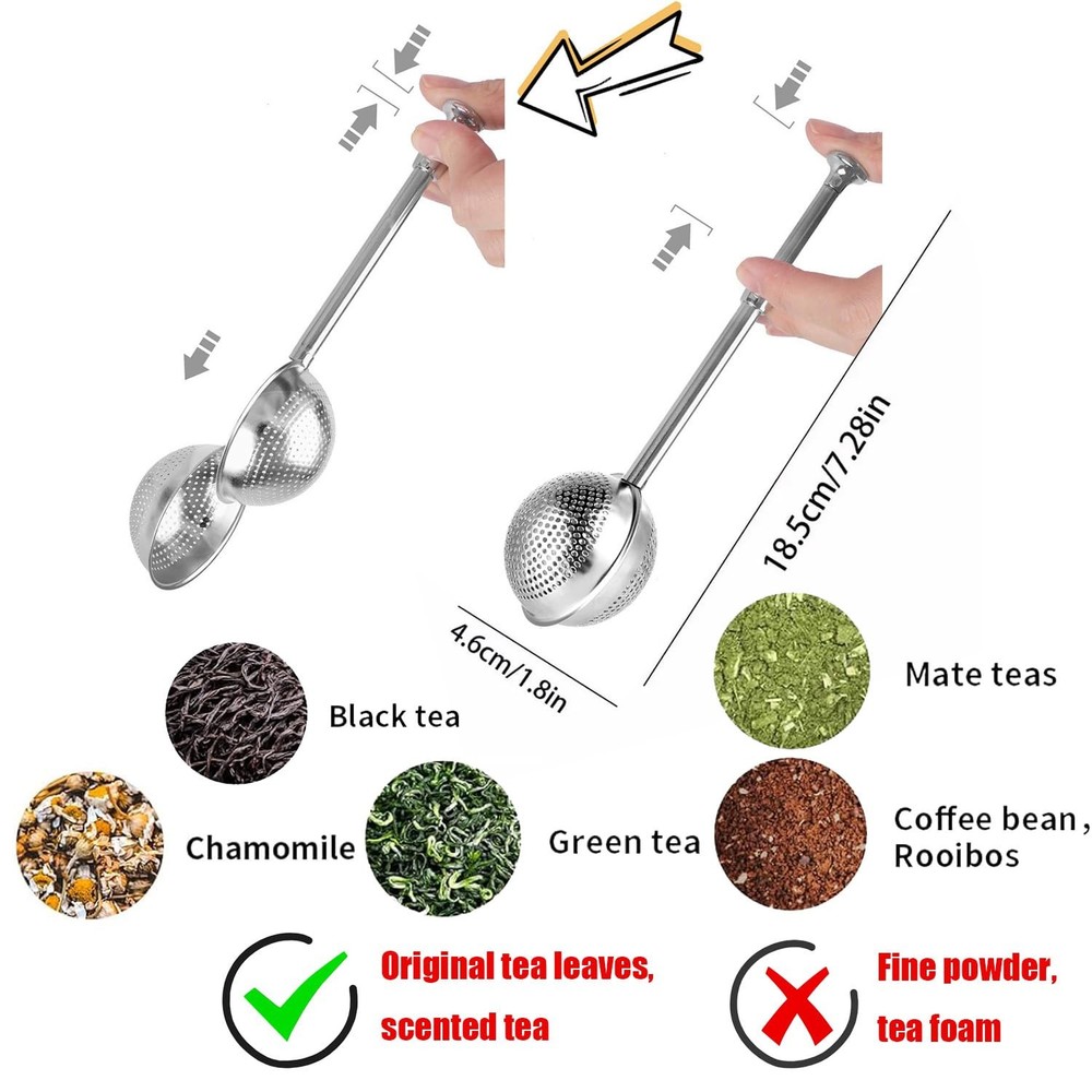 2pack Tea Ball, tea infuser for loose leaf tea, tea strainers for loose tea, ...