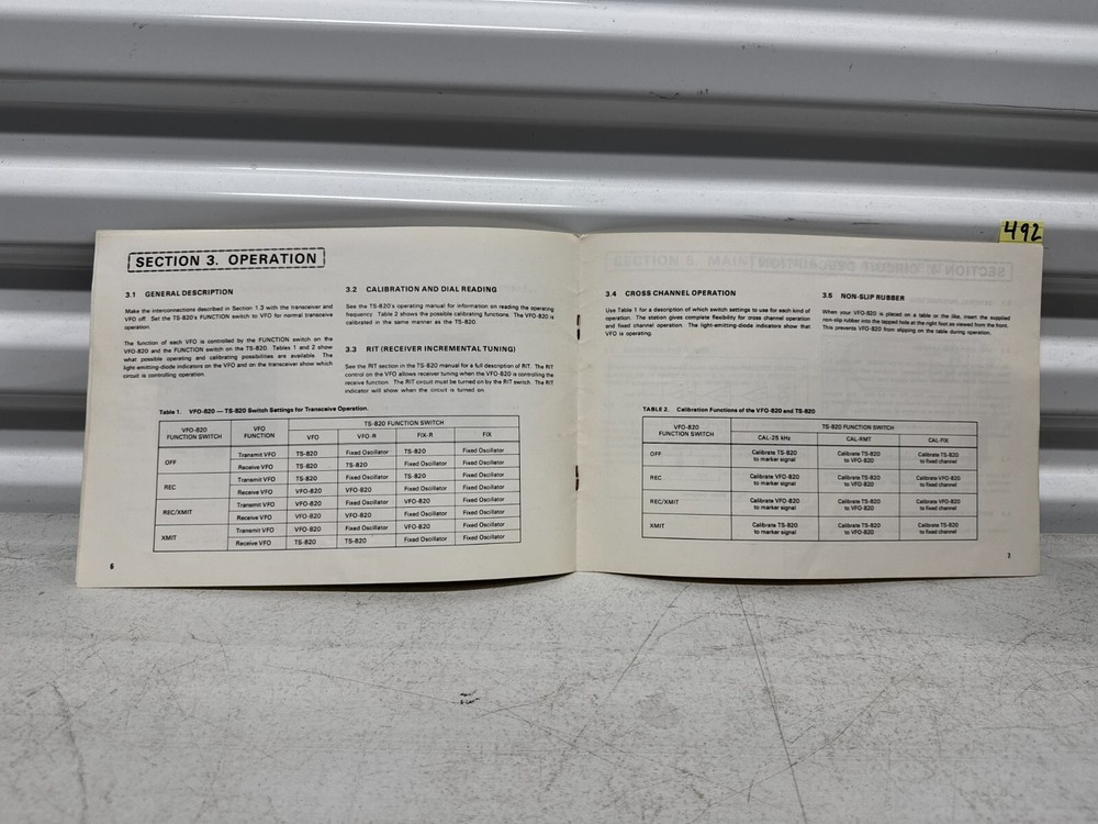 KENWOOD REMOTE VARIABLE FREQUENCY OSCILLATOR Model VFO-820 OPERATING MANUAL