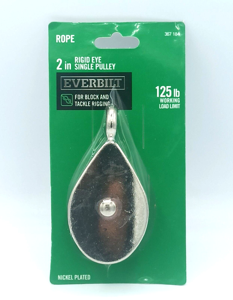 Everbilt 2 in. Nickel-Plated Fixed Pulley Nickel Plated 125 lb