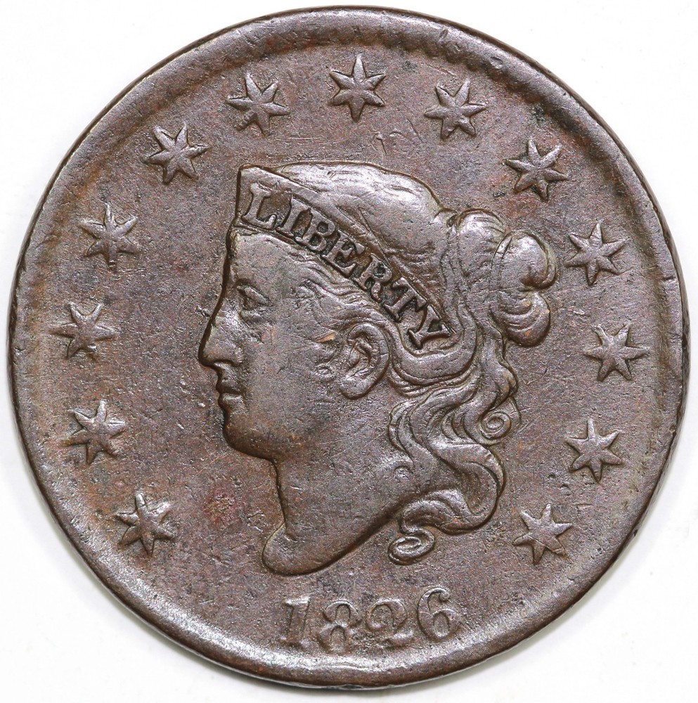 1826 1c Coronet or Matron Head Large Cent