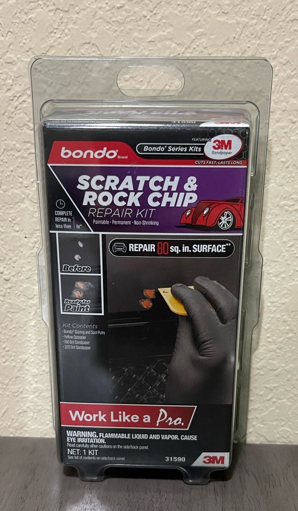Bondo Scratch & Rock Chip Repair Kit, Paintable - Permanent - Non-Shrinking