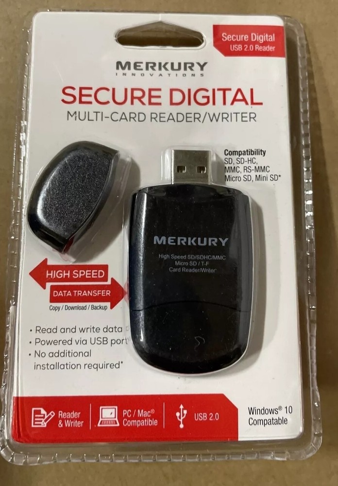 Merkury Innovations Secure Digital Multi-card Reader/Writer High Speed 3pack