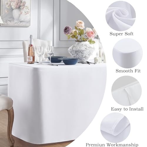 Tablecloth 6FT2P Tablecloth Fitted Table Covers for 6 Foot 6ft | 2pack White
