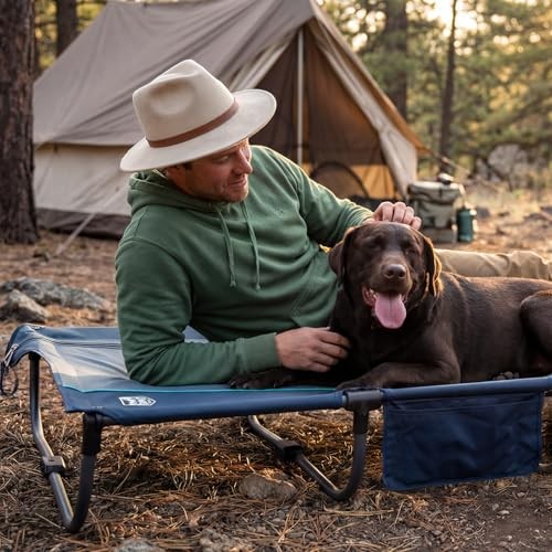 20-Second Quick Set-Up Camping Cot, Lightweight Aluminum Folding Cot with Blue