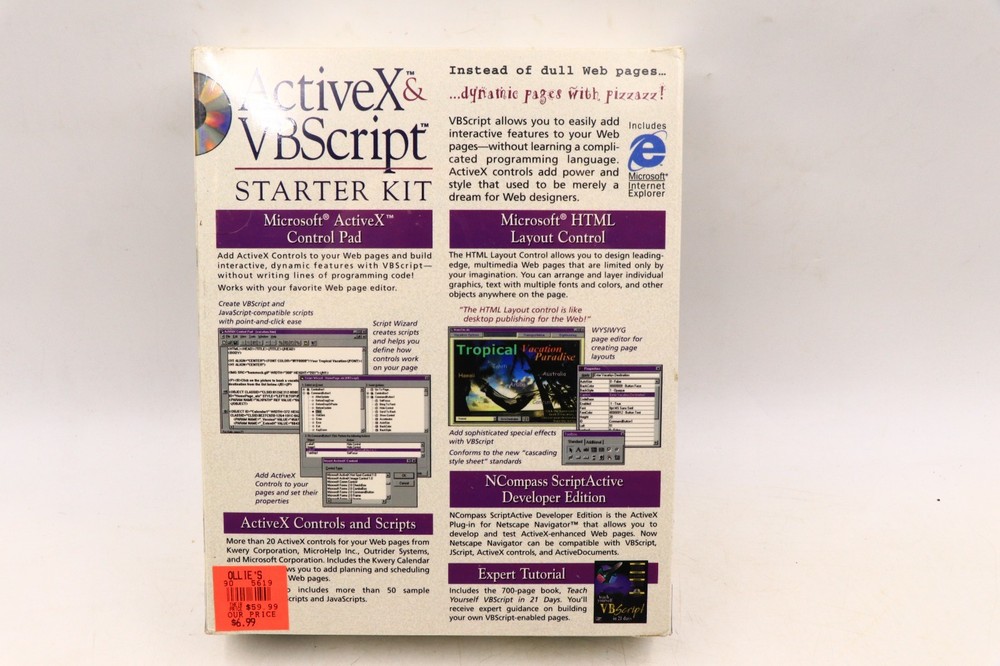 Sams.net ActiveX & VBScript Starter Kit RARE New Sealed Visual BASIC