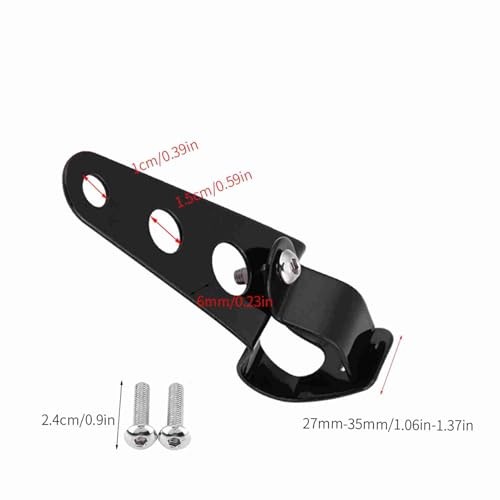 Headlight Bracket,1 Pair Stainless Steel Motorcycle Headlight Bracket Black
