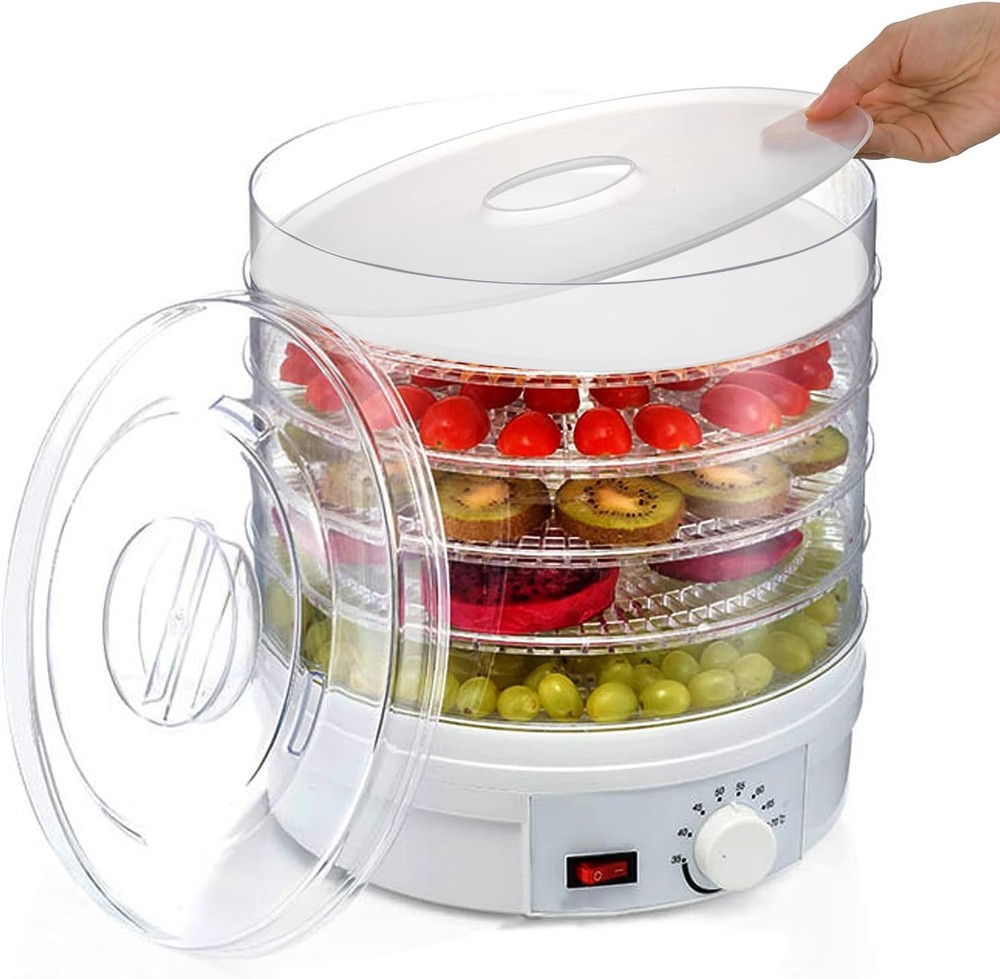 6 Pack Fruit Roll Sheets, Round Plastic Dehydrator Sheets with Edge