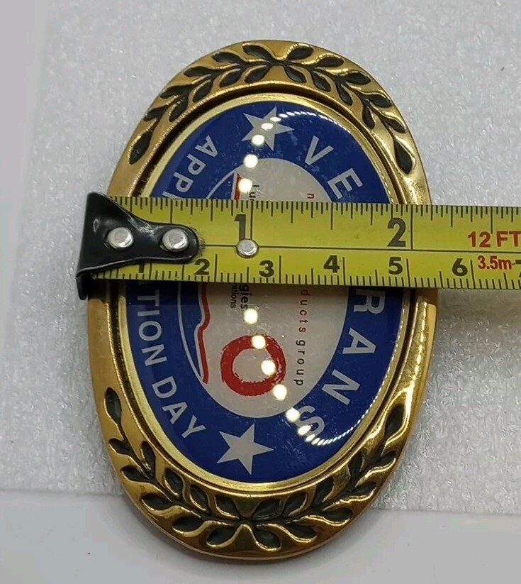 Solid Brass ~ Veterans Appreciation Day ~ Belt Buckle ~ Lucent Technologies ~NOS