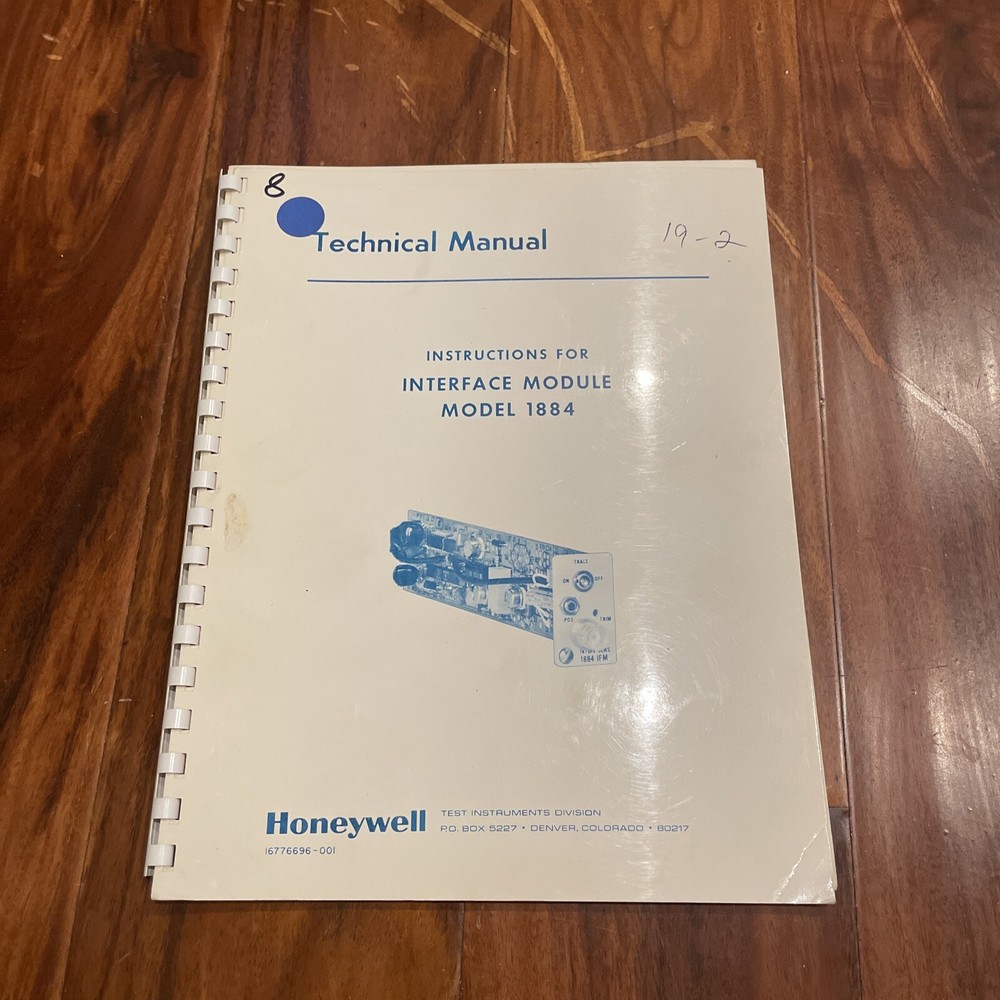 Honeywell Model 1884 Interface Module Instructions Manual 1973