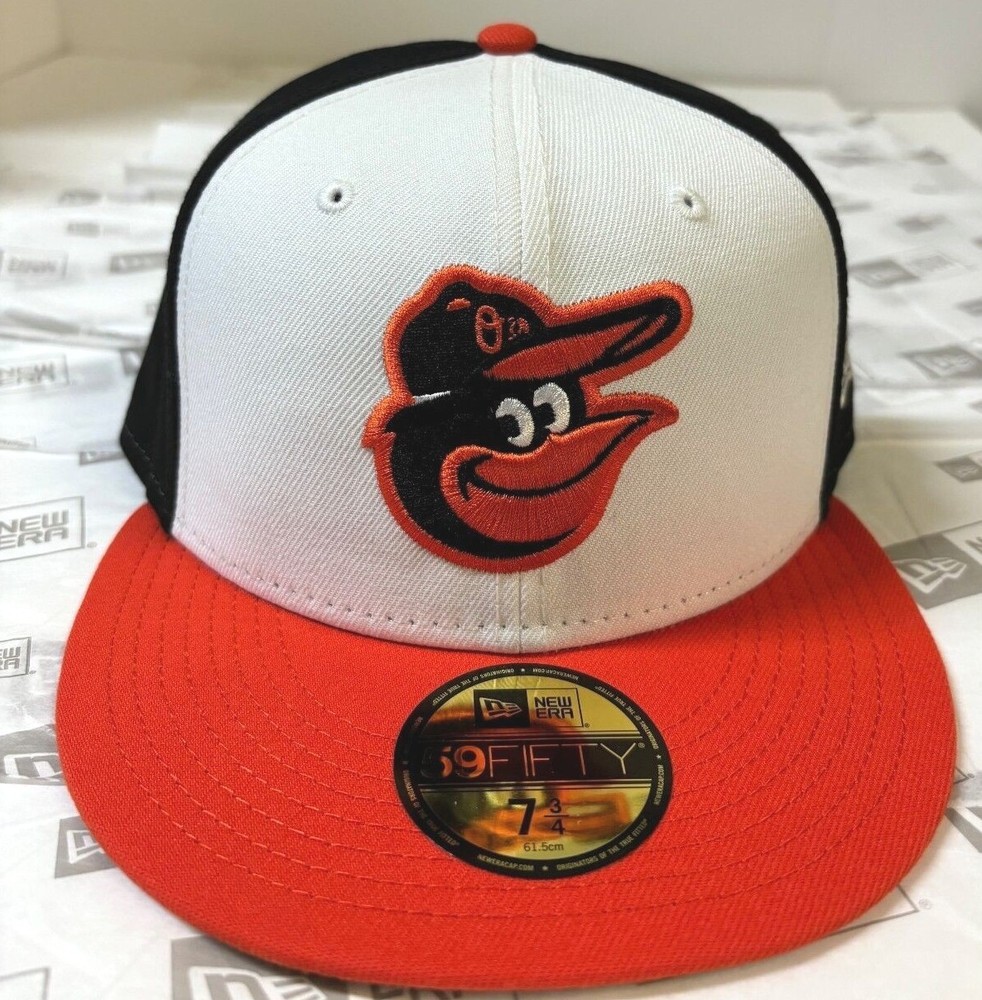 Baltimore Orioles MLB NE Basic Fitted Hat~White/Black/Orange