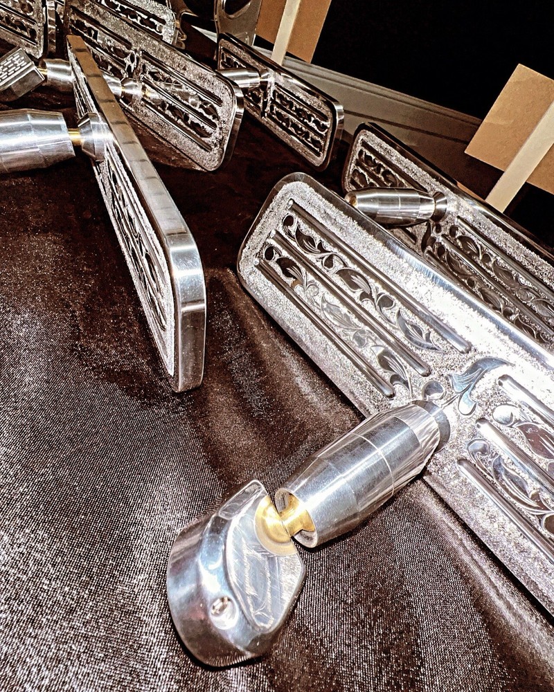 hand engraved ( REAR VIEW MIRROR ) Universal