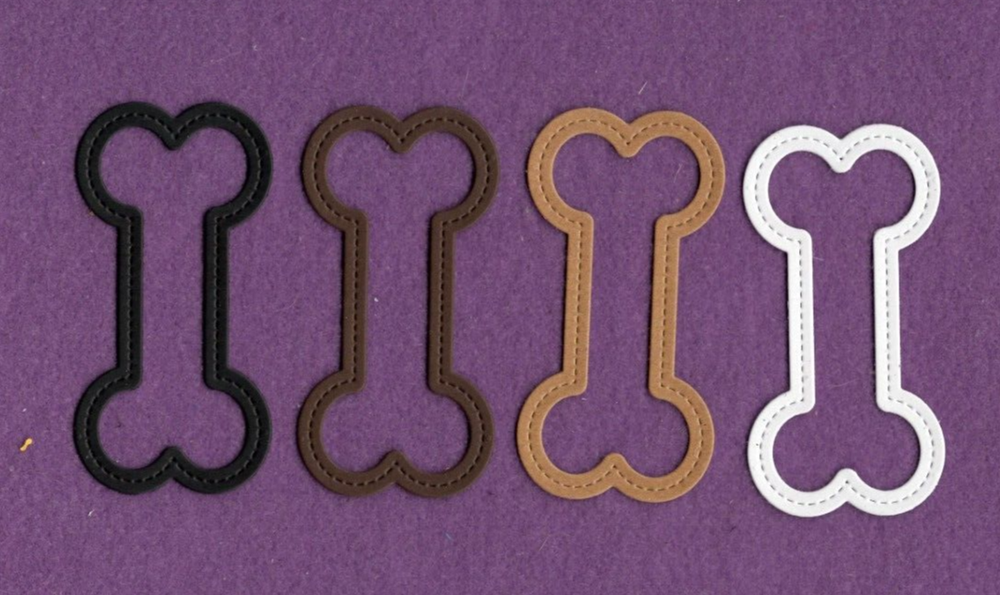 DOG BONE # 2 outline die cuts scrapbook cards