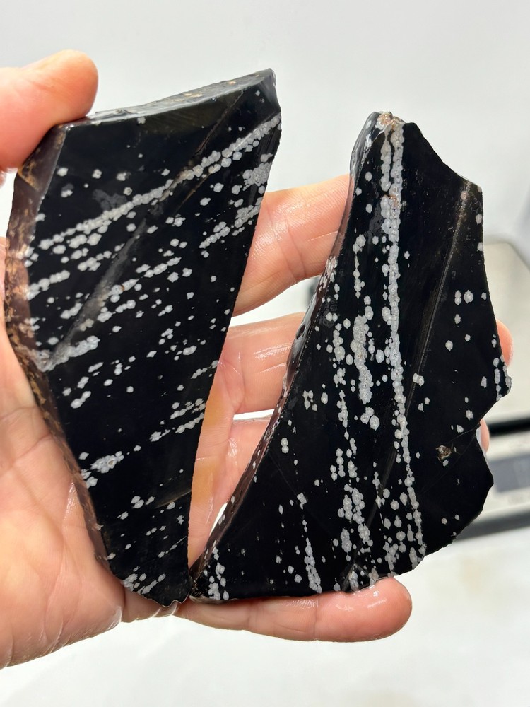 Snowflake Obsidian Slabs Lapidary Cabbing Knapping Combo ship avail