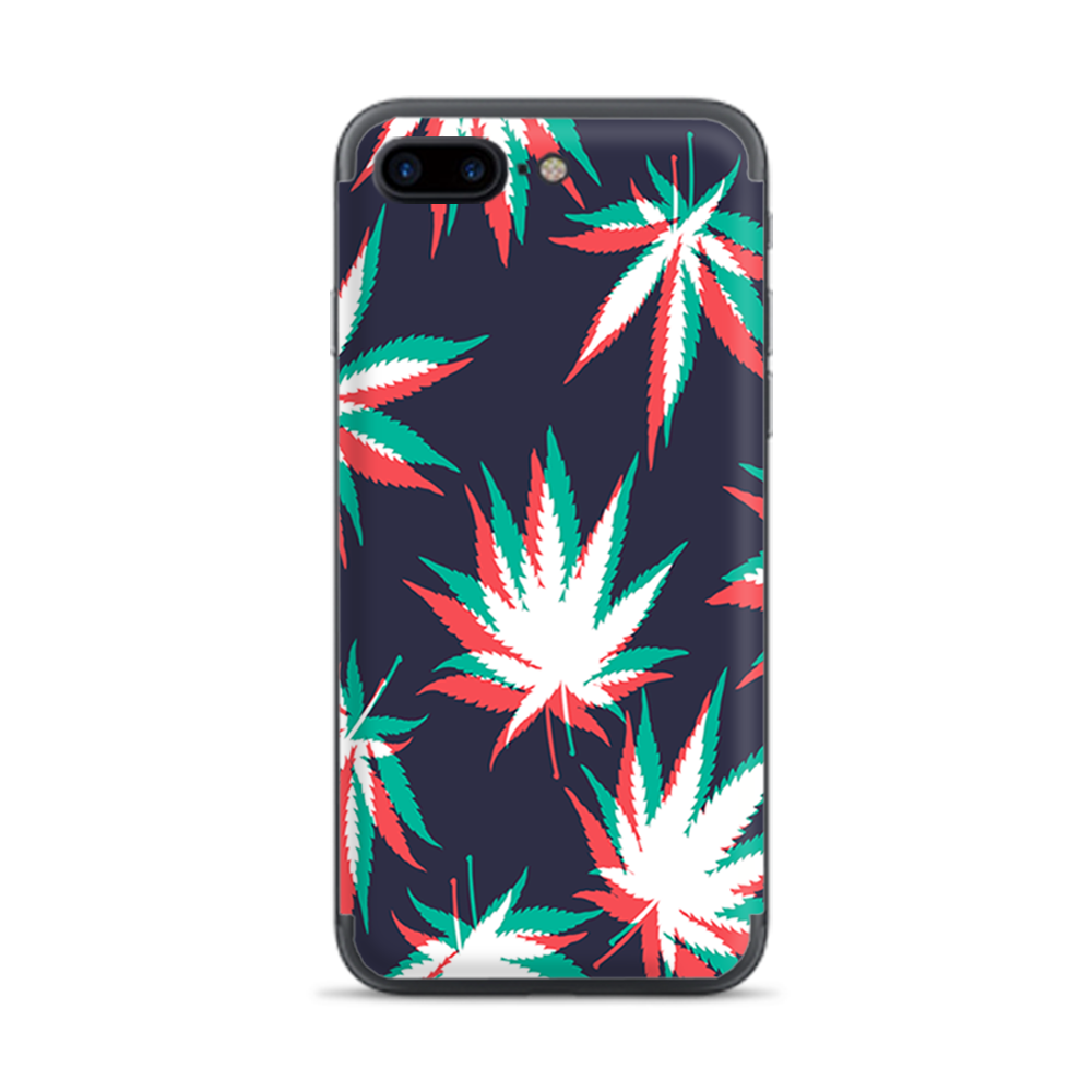 Apple iPhone 7 / 8 Plus Skins Decal Wrap 3D Holographic Weed Pot Leaf