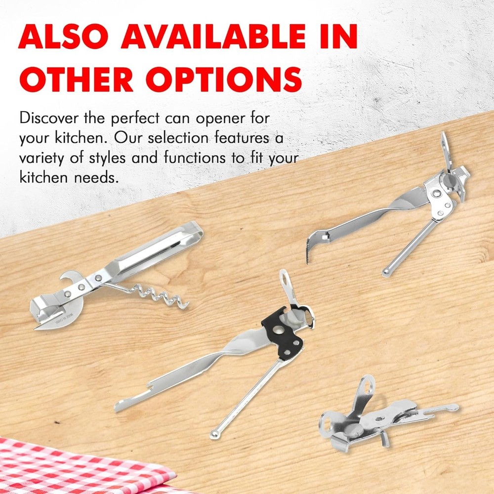 Durable Dishwasher Safe 6.5 Inch Can Opener with Tapper - Essential Kitchen Tool