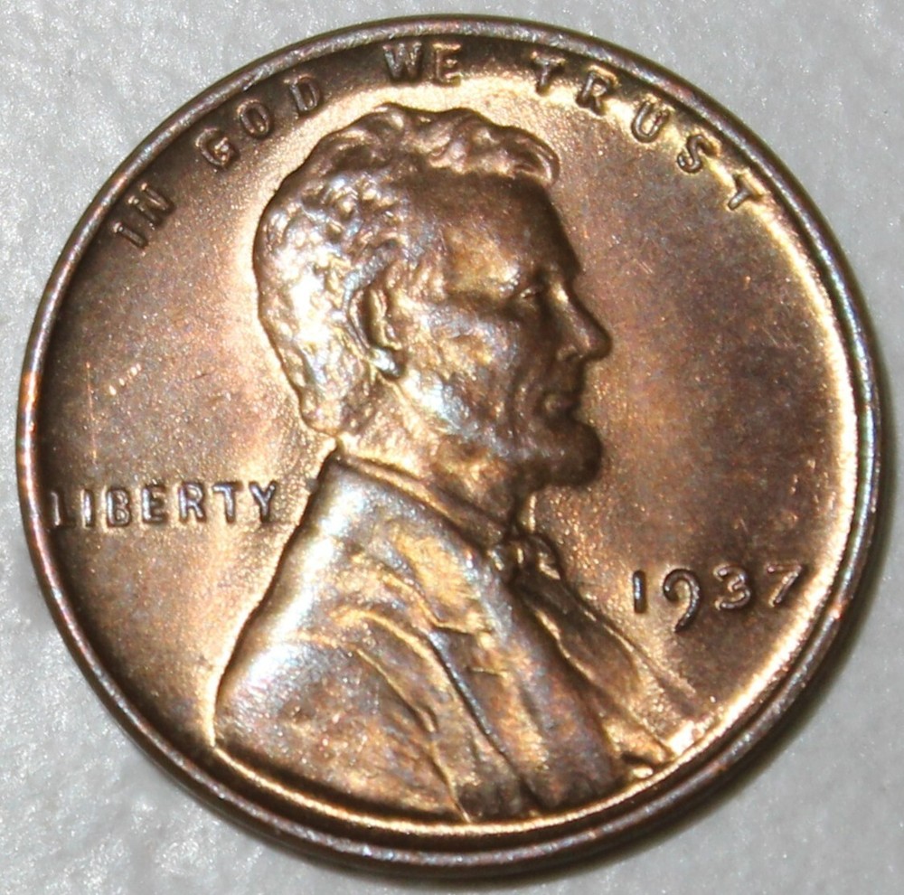 1937 1C RD Lincoln Cent  UNC  0682