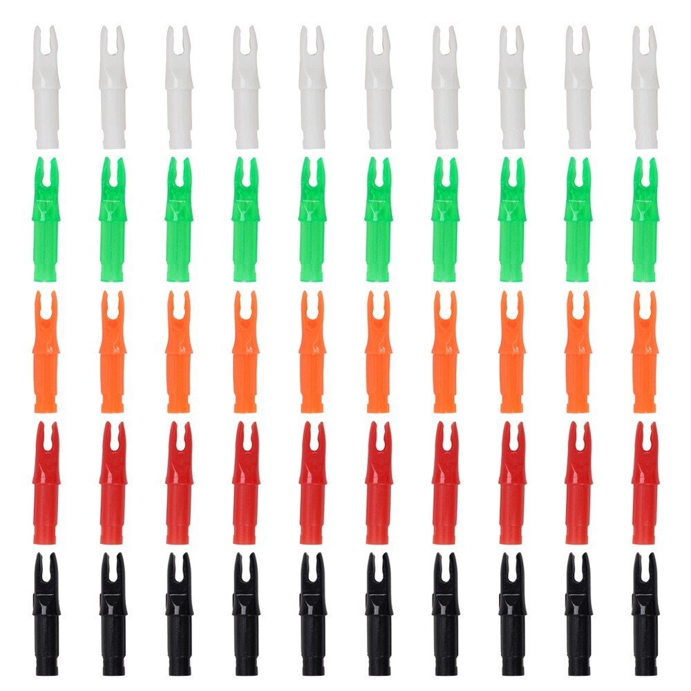 50Pcs Arrow Nocks .244/6.20mm ID Plastic Insert Carbon Arrow Nock Replacement