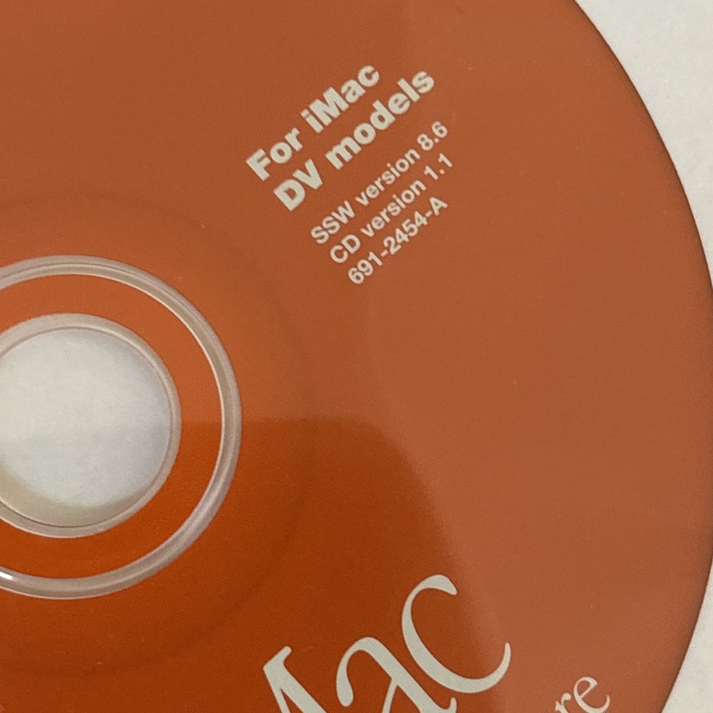 1999 Apple Software Install Restore Movie Disc CD