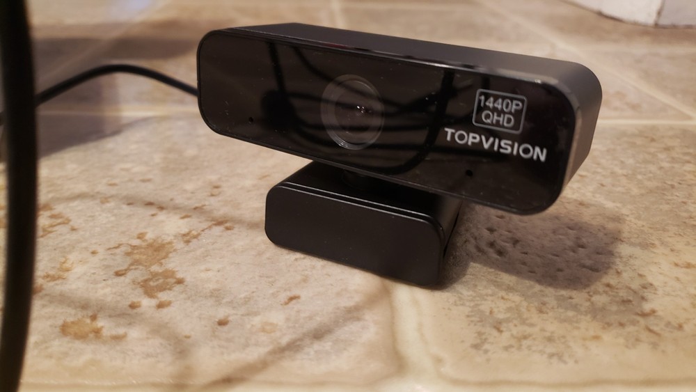 TopVision USB 2k Computer Webcam with Built in Mic, Tripod Stand, Auto-focus
