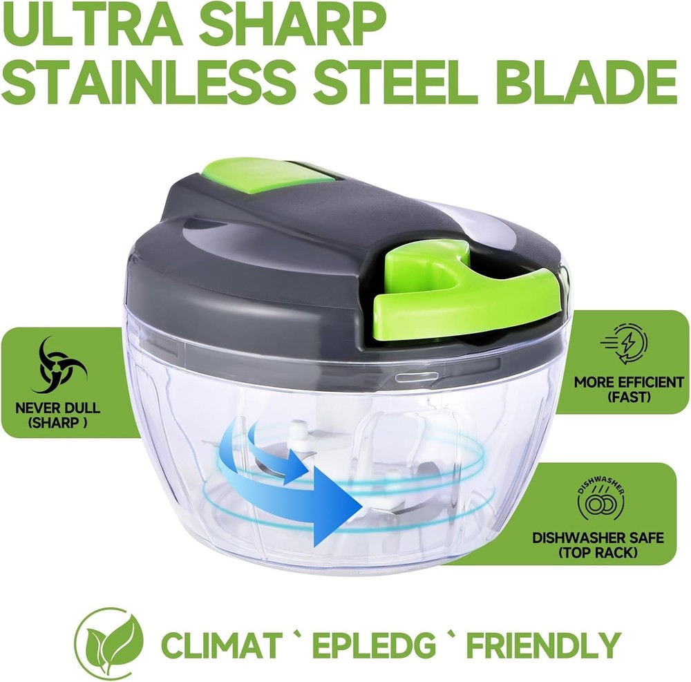 Manual Food Processor Vegetable Chopper Portable Hand Pull String Garlic Mincer