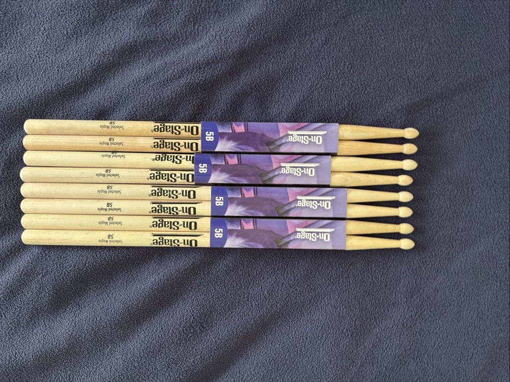 On-Stage 4 Sets Drum Stick Wood 5B