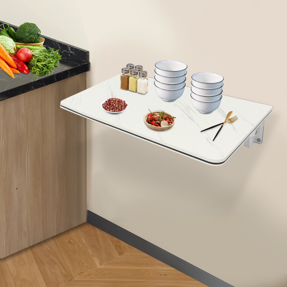 Modern Folding Wall Desk Wall-mounted Folding Table Foldable Table White Indoor