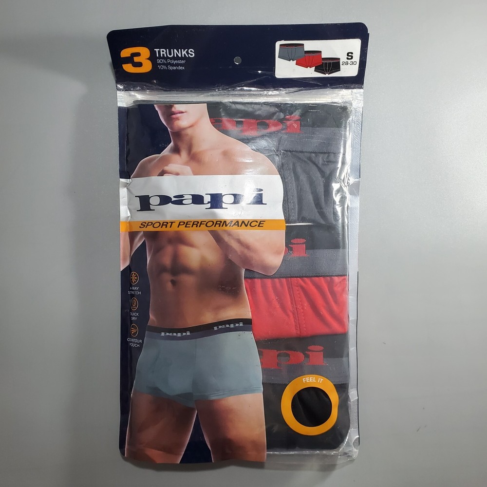 Papi Men's 3-Pack Sport Peformance Briefs | Polyester & Spandex | Small