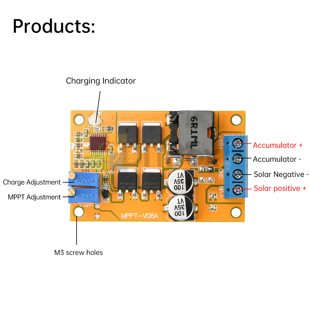 DC 8-28V 5A 100W MPPT Solar Panel Regulator Controller 9V 12V 24V Auto Switch