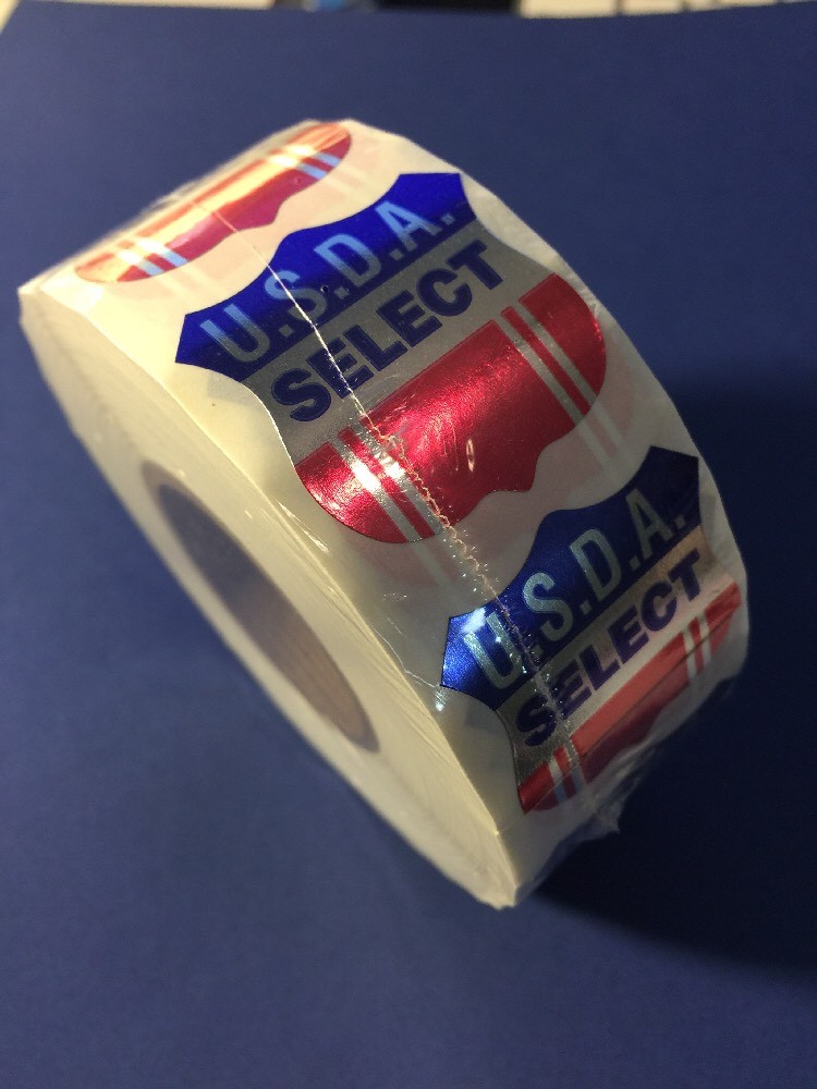 U.S.D.A Select Meat LABELS 1000 PER ROLL GREAT STICKERS