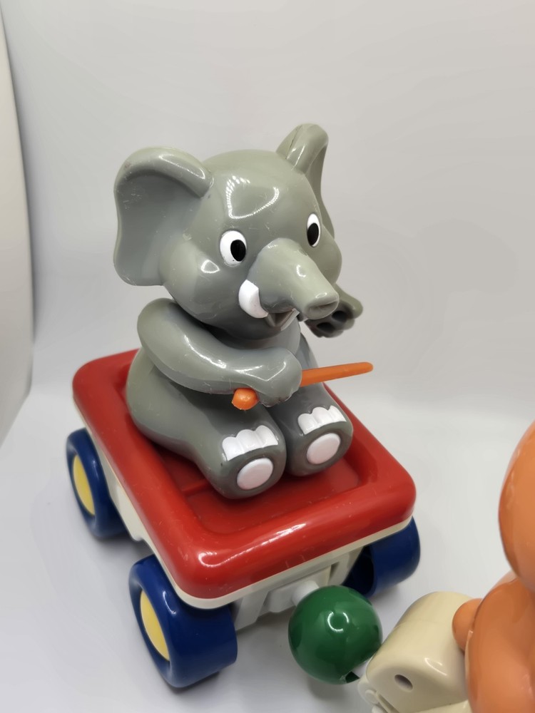 WORKS Vintage Navystar Pull Along Bear Elephant Singing Toy. Read