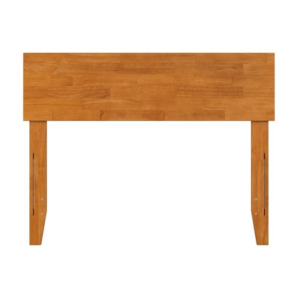 Pemberly Row Twin Modern Solid Wood Panel Headboard in Light Toffee