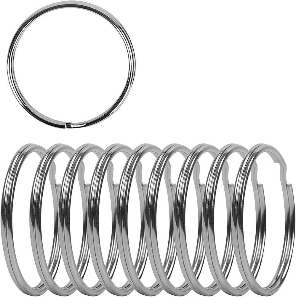 3 Inch Flat Key Rings - Very Large Split - Silver 3 inch,