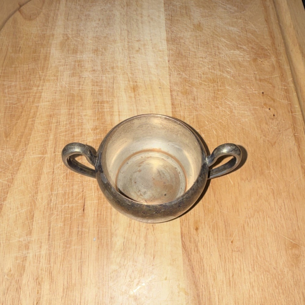 Academy Silverplate Sugar Bowl with Two Handles Silver-Plated Tableware