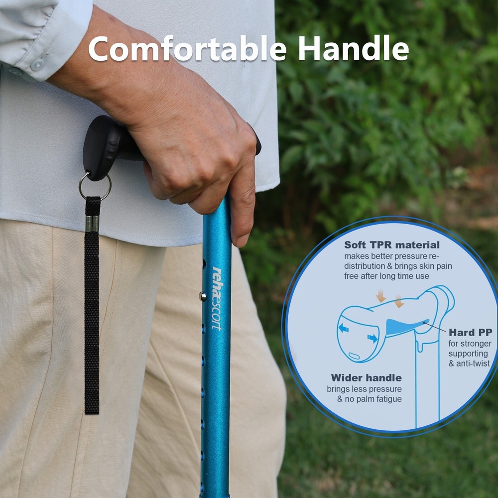 Adjustable Folding Walking Cane,Lightweight Heavy Duty Sticks Pivot Tip