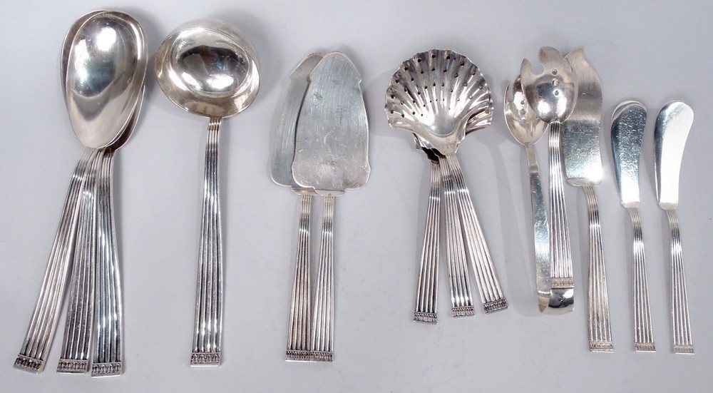 Buccellati Rigato Dinner Lunch Set Flatware Service Italian Sterling Silver