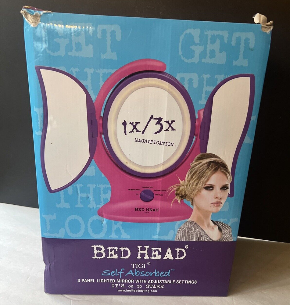 NIOB Bed Head Self Absorbed 3 Panel Lighted 360° Mirror BH950