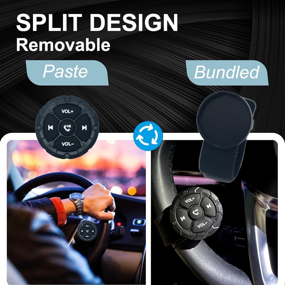 Jaesien Wireless Bluetooth Media Remote Button,Waterproof Phone Black