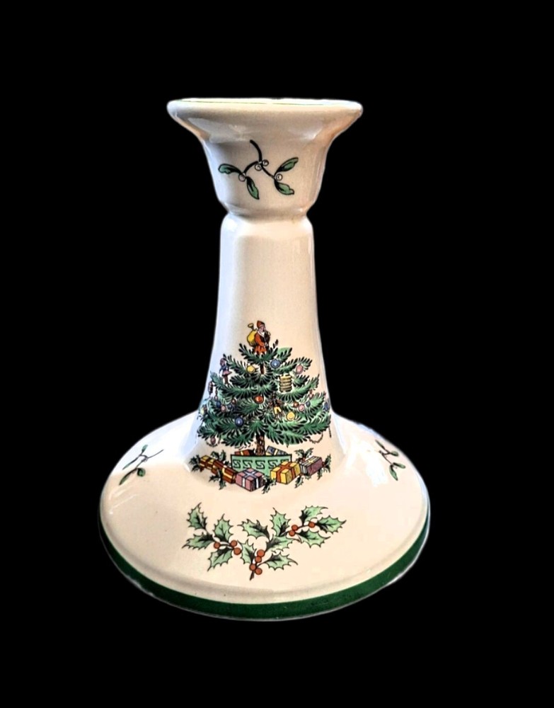 One Spode Christmas Tree Candle Holder/Stick 5 1/2" Excellent