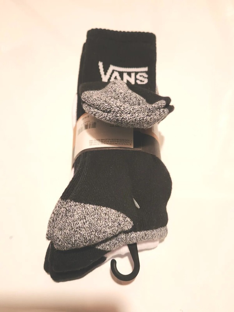 Vans Mens Classic Crew Socks 3-Pack Basics Black White Grey Multi Color