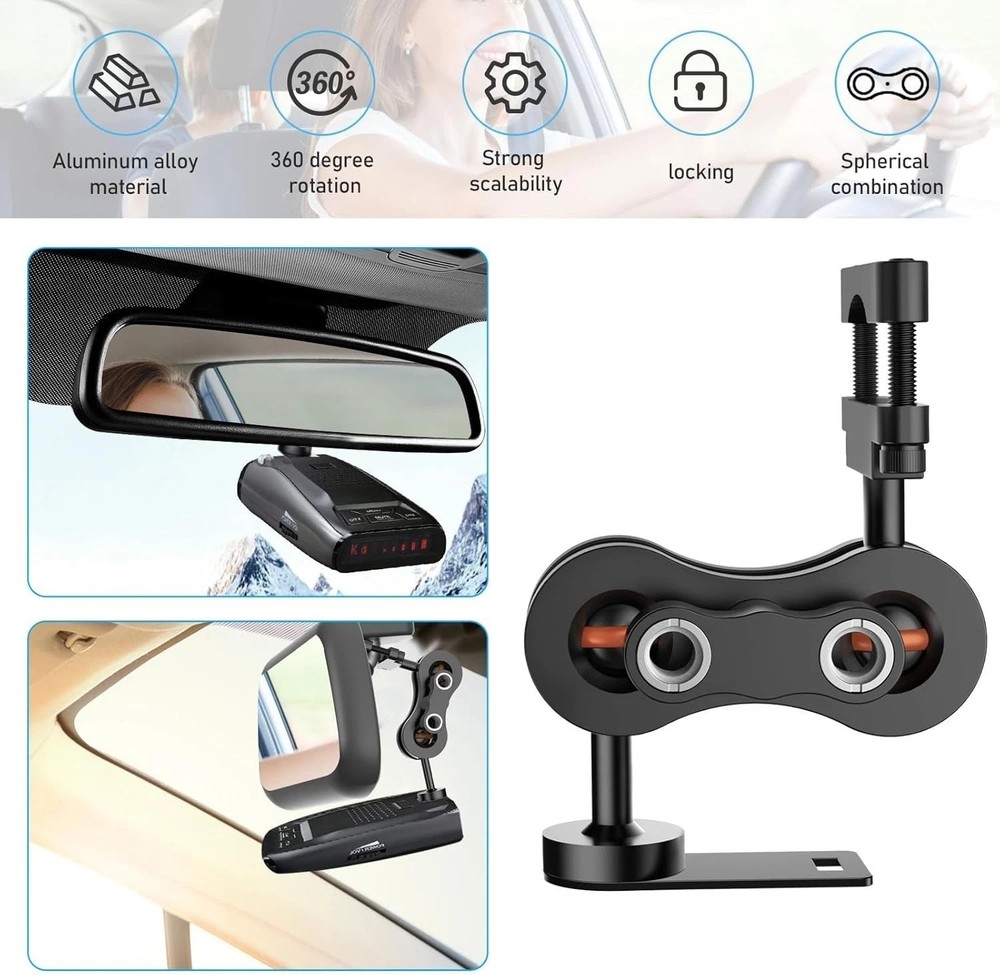 Durable Aluminum Radar Detector Mount for Uniden Models – Adjustable & Secure