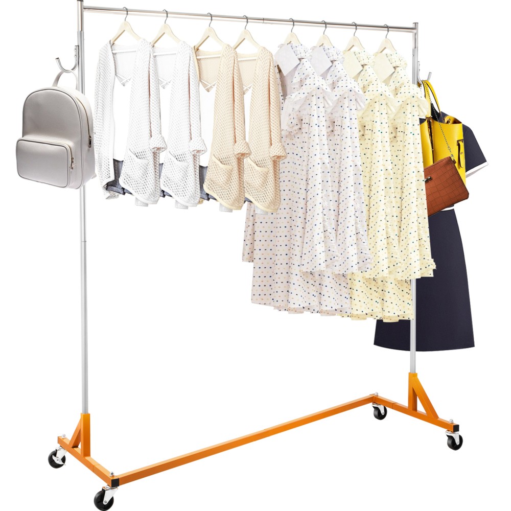 Heavy Duty Rolling Garment Rack, Adjustable Height with Locking Casters