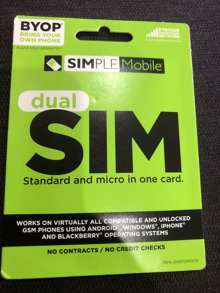 Preloaded Simple Mobile Sim Card INCLUDE